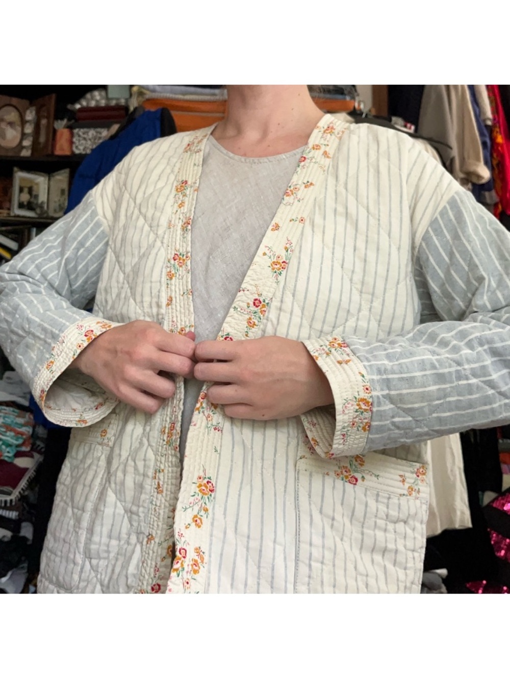 2019 Madewell x The New Denim Project Cotton Patchwork Quilted Jacket S Fall - Picture 13 of 16